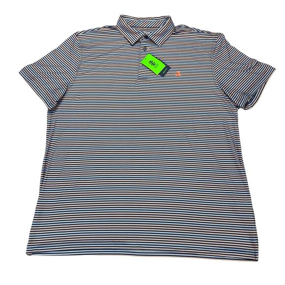 IZOD Mens Polo Golf Shirt-Swingflex-Size XL Striped NWT - Picture 1 of 12